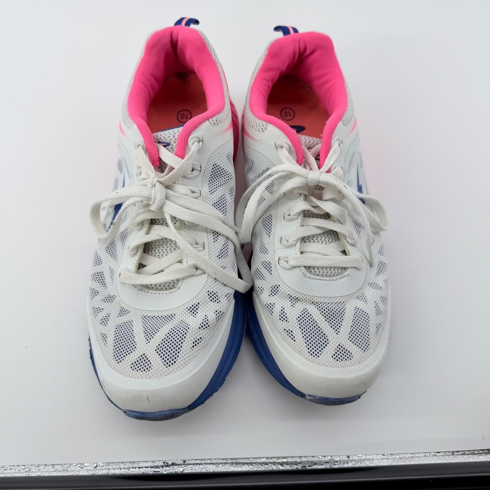 Avia Running Shoes Size 10 White Synthetic Mesh Athletic Sneakers Pink Blue